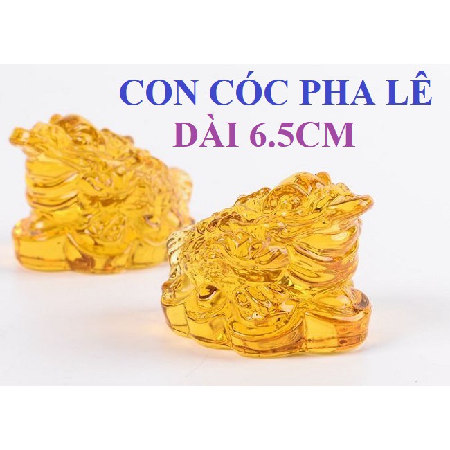 Thiềm từ (con cóc) pha lê phong thủy may mắn & tài lộc, dài 6.5cm