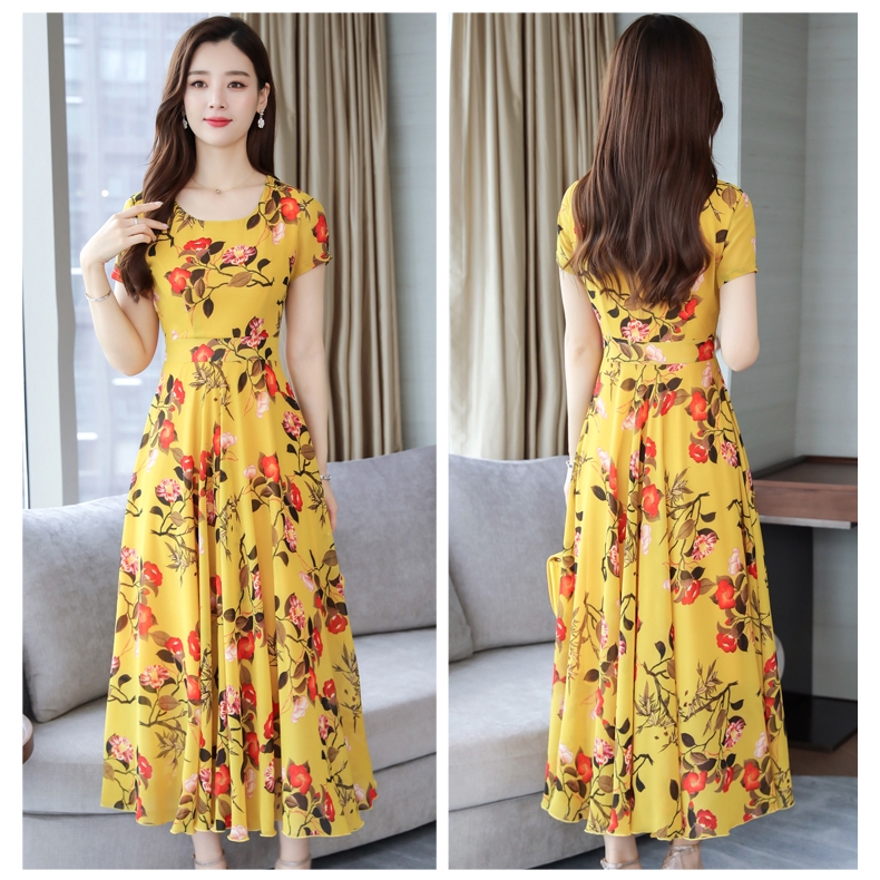 Đầm Maxi hoạ tiết hoa phong cách Bohomian có size lớn