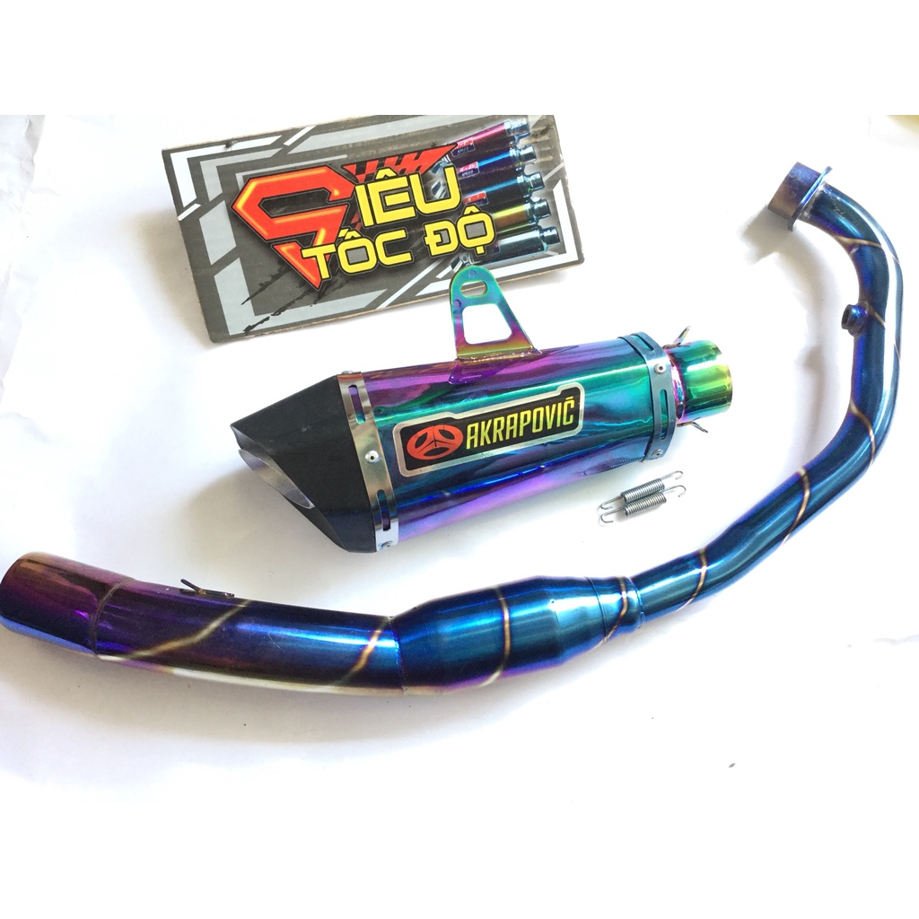 Pô AKAPOVIC 7 MÀU full cổ bầu hơi titan gắn cho exciter, winer, sonic, raider fi, satria, gsx