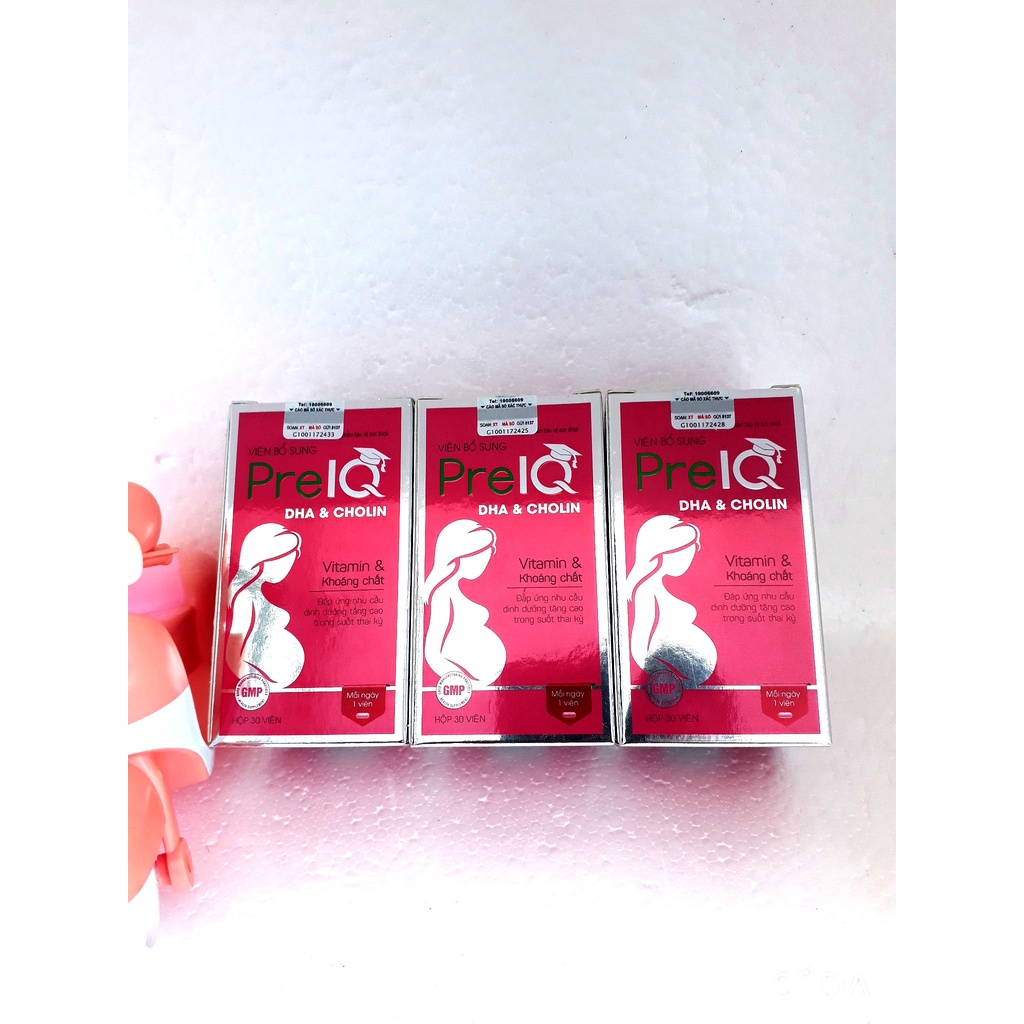 Viên uống bổ bầu PreIQ, giúp bổ sung DHA, EPA các Vitamin và khoáng chất cần thiết cho phụ nữ mang thai và cho con bú