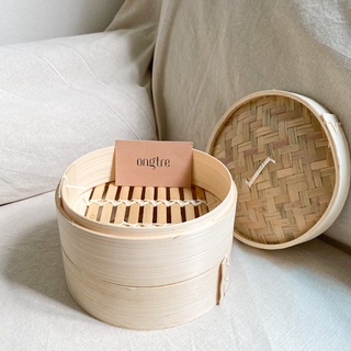 Xửng hấp tre bao gồm thân và nắp chính hãng ONGTRE dùng cho bánh bao, há cảo, các món hấp (DIMSUM,TOPWARE)