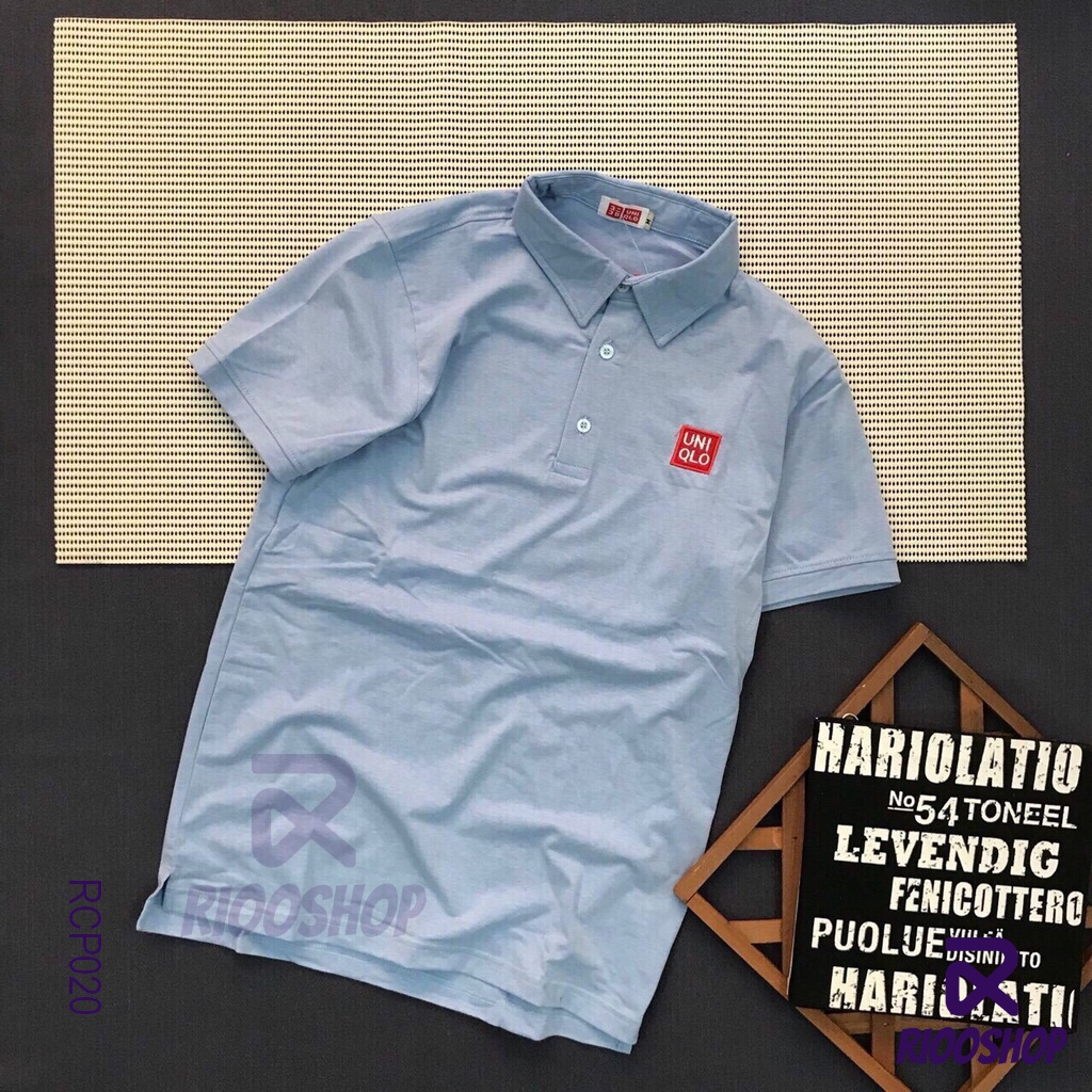 Áo thun nam có cổ cotton trơn tay ngắn form rộng cao cấp RCP020 - áo polo nam đẹp Riooshop