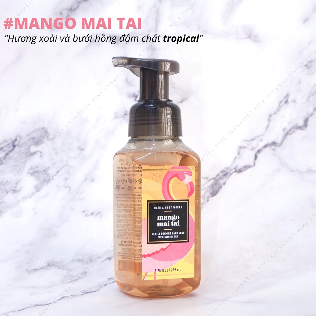 Nước rửa tay Bath &amp; Body Works Gentle Foaming Hand Soap 259ml xà phòng tạo bọt mềm mịn không khô da tay hương nước hoa