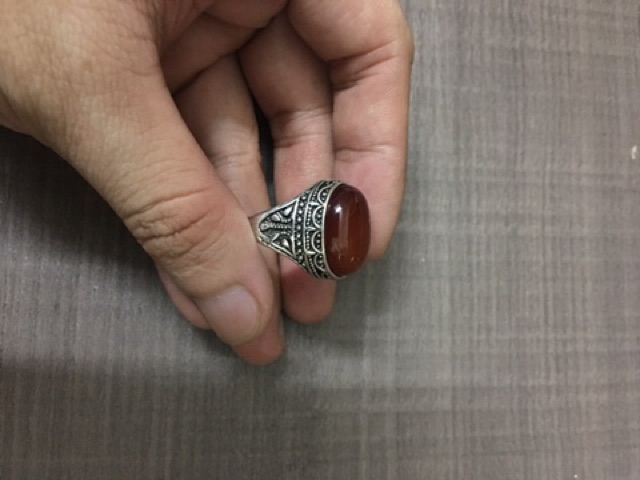 Nhẫn mã não mạ bạc