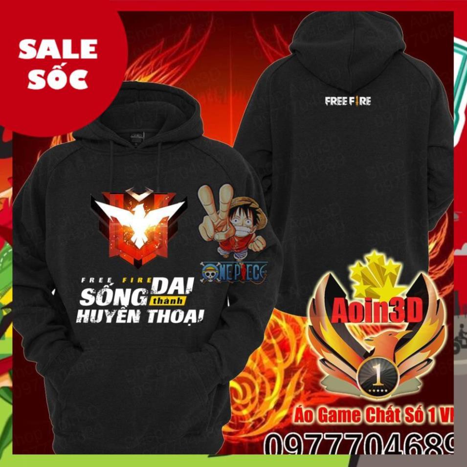 SALE HOT -   Áo Free Fire Rank Huyền Thoại - Áo Hoodie Shop Aoin3D  / sp bán chạy