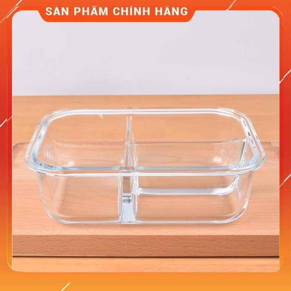 CHÍNH HÃNG -  Hộp đựng cơm thủy tinh,hộp thủy tinh chia 2 ngăn, 3 ngăn,hộp thủy tinh đựng thực phẩm,thức ăn