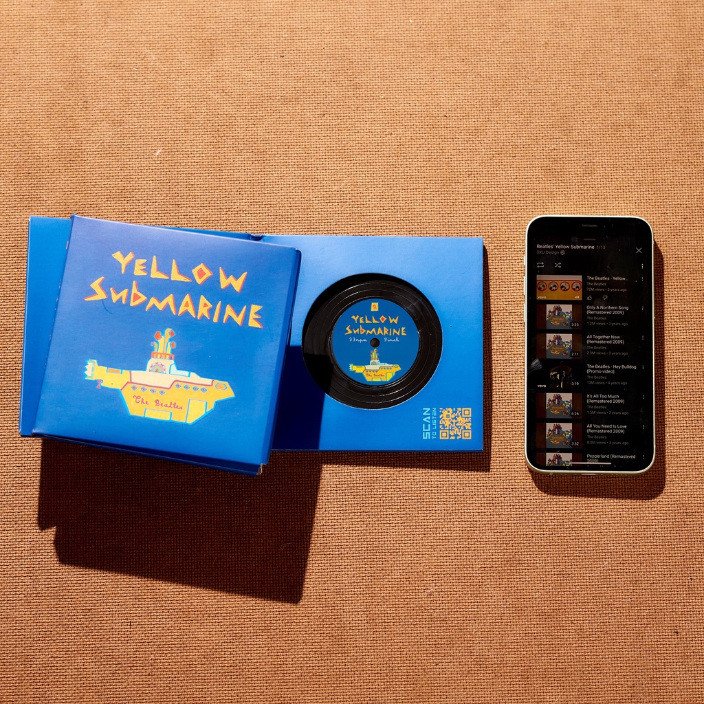 Bộ 2 Lót ly Đĩa than The Beatles: Yellow Submarine - CS050