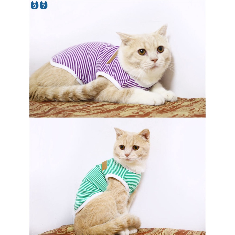 Áo Thun Họa Tiết Kẻ Sọc Cổ Điển Dễ Thương Thời Trang Mùa Hè 27Pets} Cho Cún Cưng