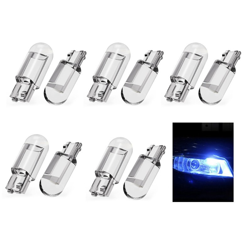 Bộ 10 đèn LED COB Dc 12v T10 6000k cho xe hơi chất lượng cao