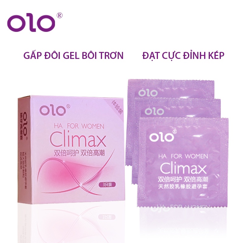 Bao cao su Olo 0.01 ZERO HA FOR MAN chính hãng, BCS siêu mỏng, cảm giác chân thật Hộp 3 10pcs Olo Official Store