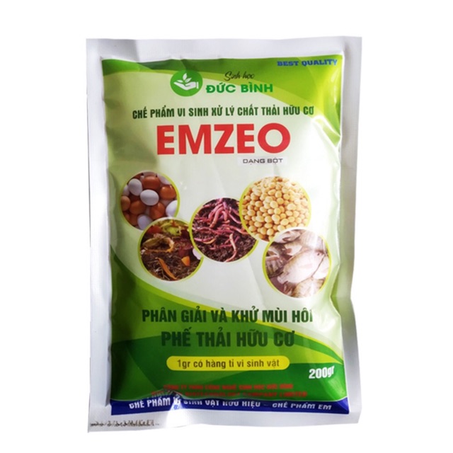 CHẾ PHẨM VI SINH XỬ LÝ PHẾ THẢI HỮU CƠ EMZEO AN TOÀN CHO CON NGƯỜI (200gr/túi)