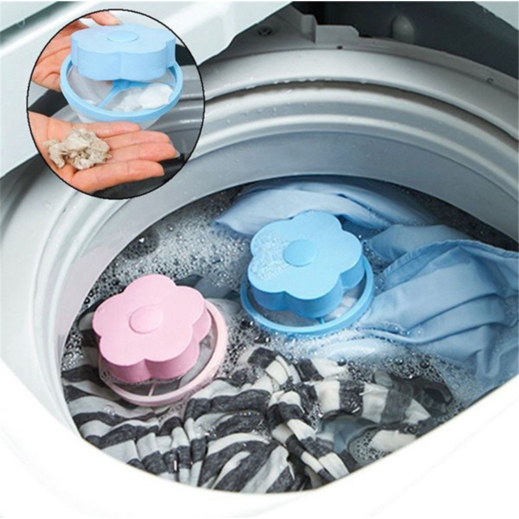 Phao lọc cặn bẩn máy giặt, túi lọc gom rác lồng máy giặt cửa đứng (có 2 màu xanh và hồng)