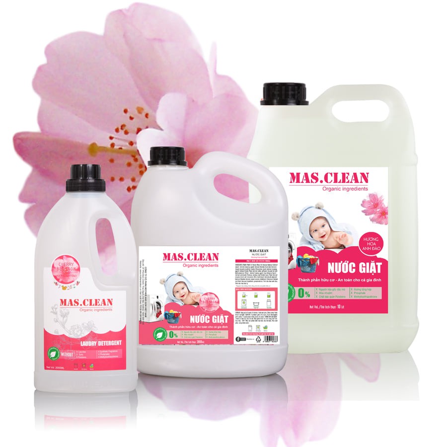 Nước giặt hữu cơ MasClean - can 3.8L tiết kiệm