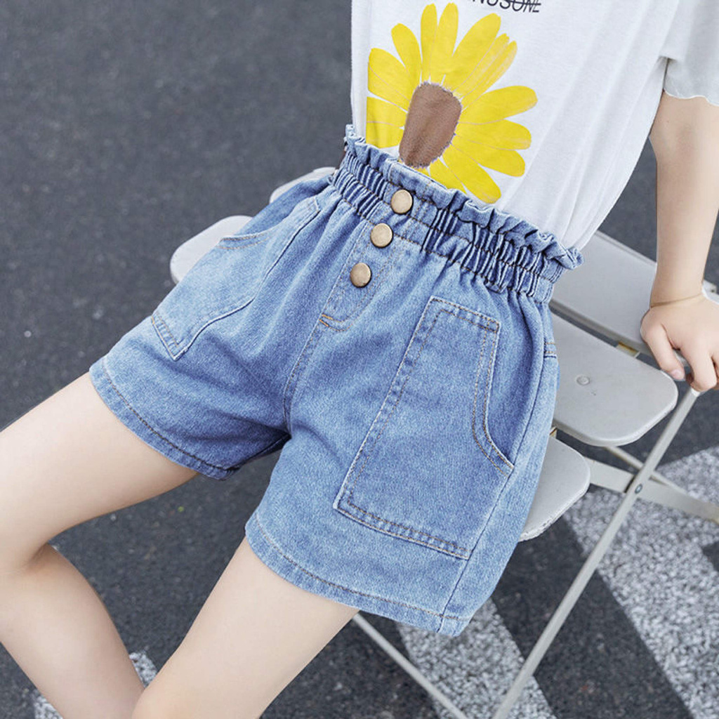 ial Cô Gái Quần Short Denim, Quần Sooc Trẻ Em Dáng Rộng Mỏng Mới Mùa Hè 2021 Quần Hot Bé Trai Và Bé Gái Lớn 1BP0009-168