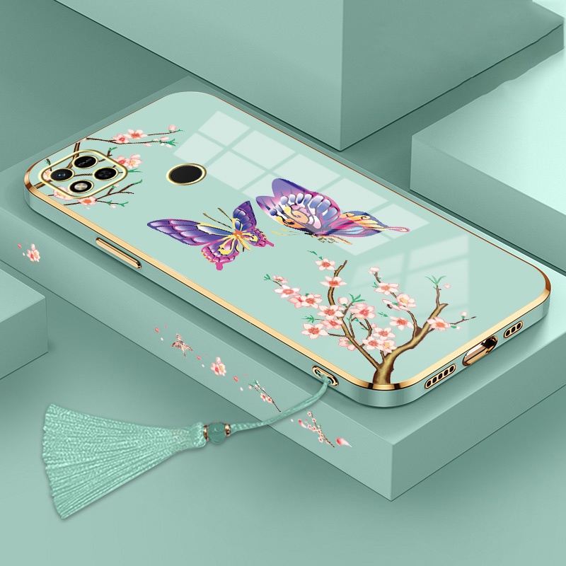 ốp lưng Redmi 9c 10a Ốp Điện Thoại Silicon Họa Tiết Bươm Bướm Kèm Dây Đeo Cho Redmi 9c 10a