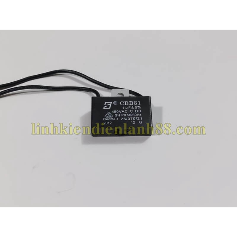 5 Cái Tụ Quạt 1uf 450v Dây mới !