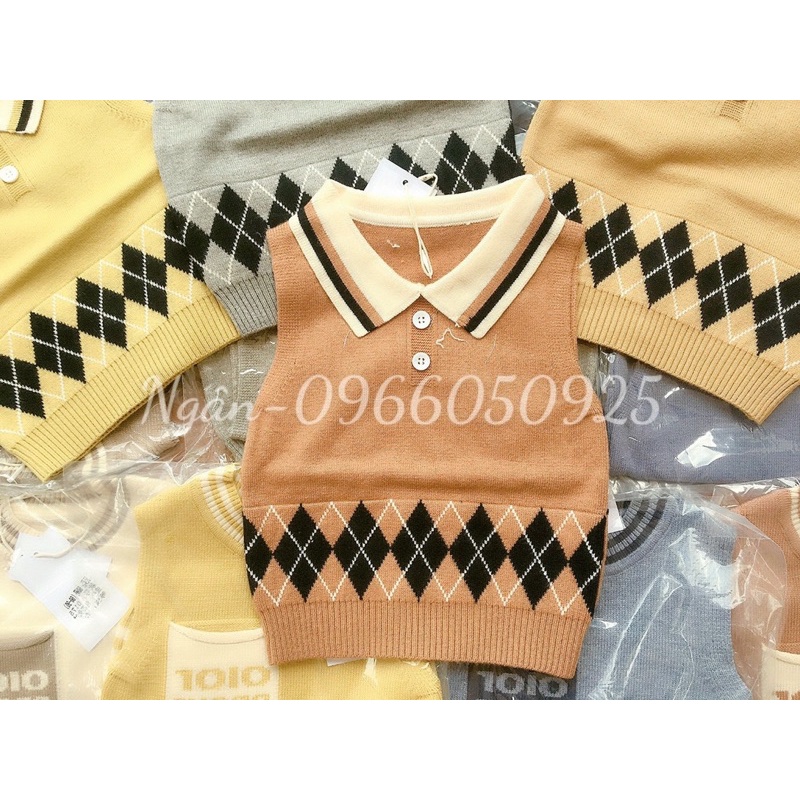 Aó Len Ghile Mẫu Mới Cổ Bẻ Cho Bé Trai Size 5-14kg,Cho Bé 2 tháng -2.5tuổi