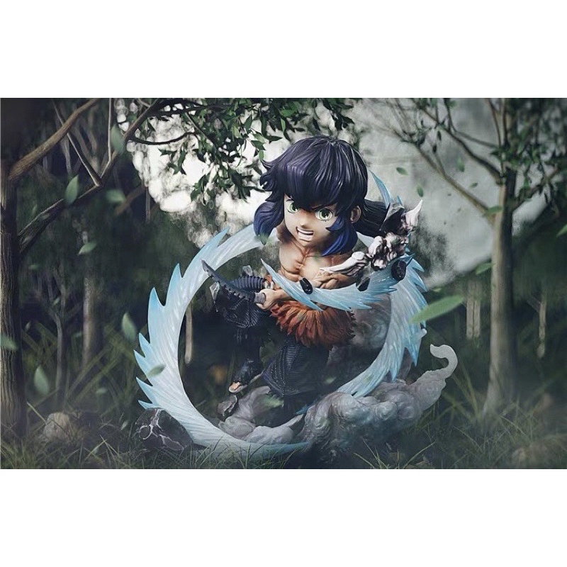 Mô Hình Nhân Vật Chibi Tomioka Giyu, Hashibira Inosuke, Rengoku Kyojuro, Agatsuma Zenitsu, Akaza- Anime Kimetsu No Yaiba