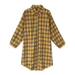 Áo Sơ Mi Tay Dài Dáng Rộng Kẻ Ca-rô Trẻ Trung Hợp Thời Trang Cho Nữ