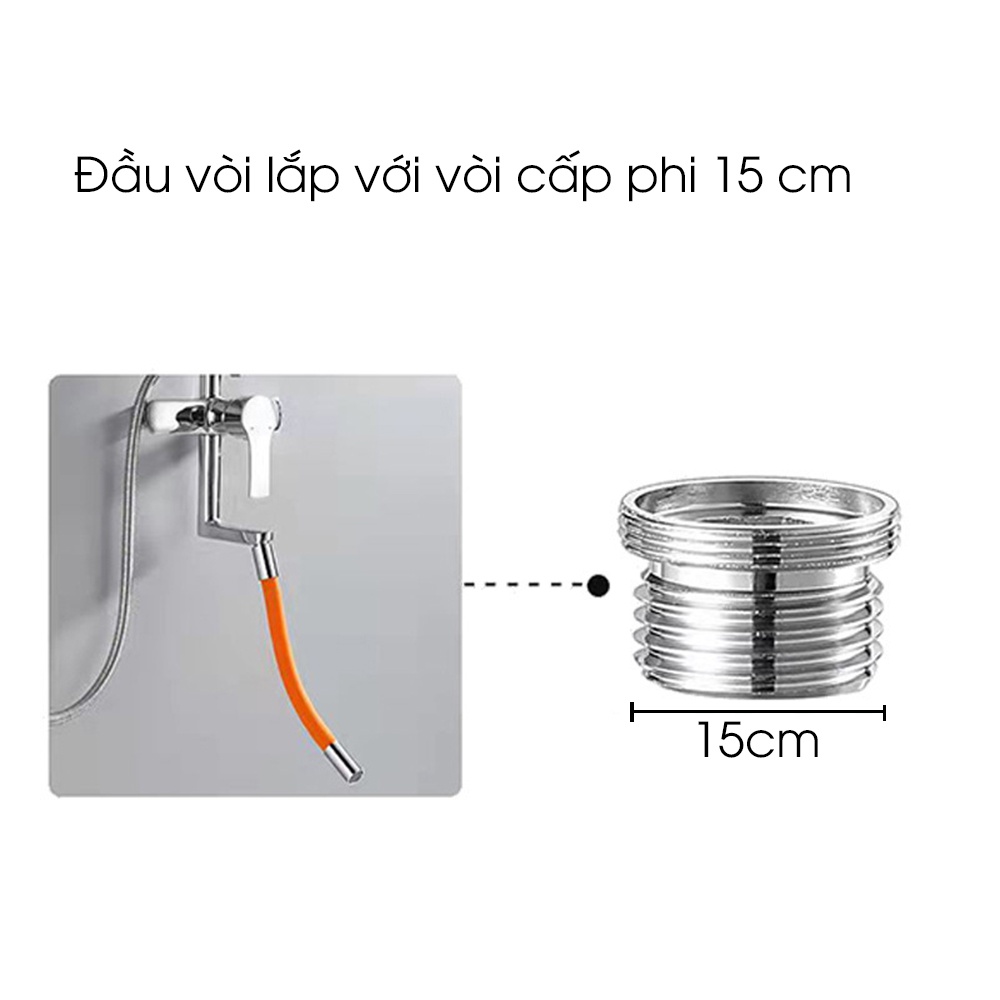 Ống nối dài vòi nước linh hoạt có thể quay 720° theo mọi hướng, đầu nối dài vòi nước