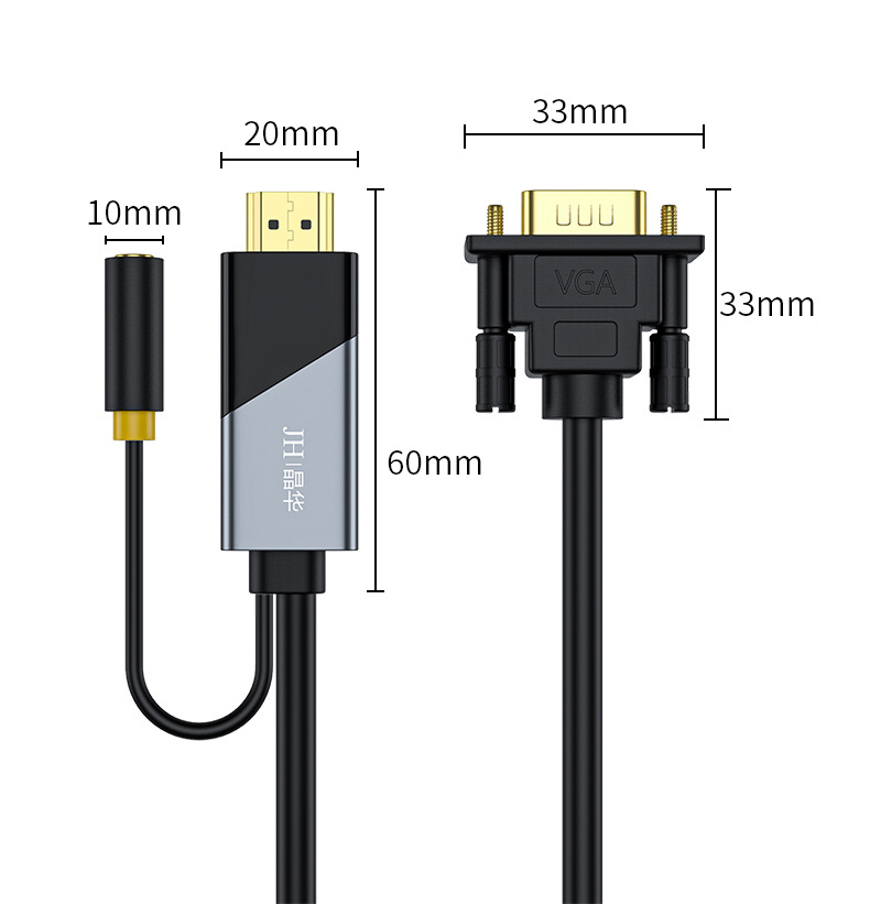 Cáp chuyển tín hiệu HDMI ra VGA có âm thanh dài - Jinghua z130