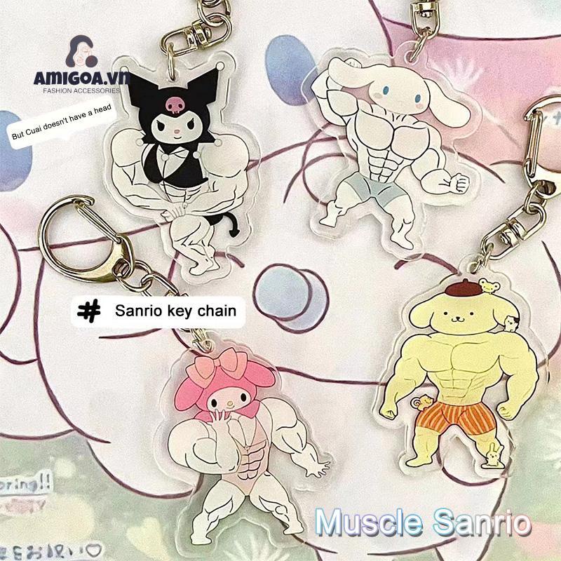 ✨✨Móc Khóa Acrylic Hình Hello Kitty Cơ Bắp Kuromi Pie Dastar