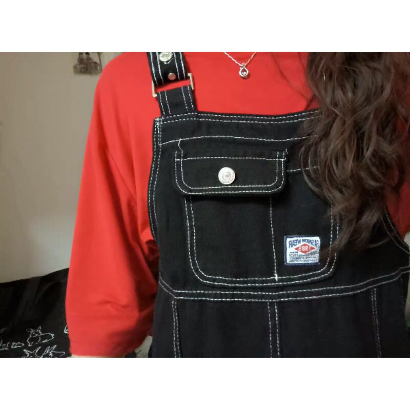 Váy dây denim rộng rãi