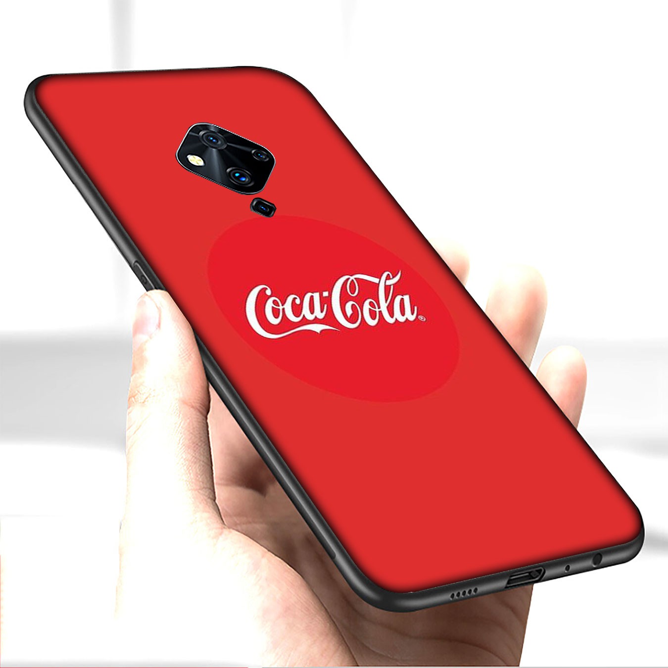 Samsung Galaxy S21 Ultra S8 Plus F62 M62 A2 A32 A52 A72 S21+ S8+ S21Plus Casing Soft Silicone Phone Case red Coca Cola Coke logo Cover