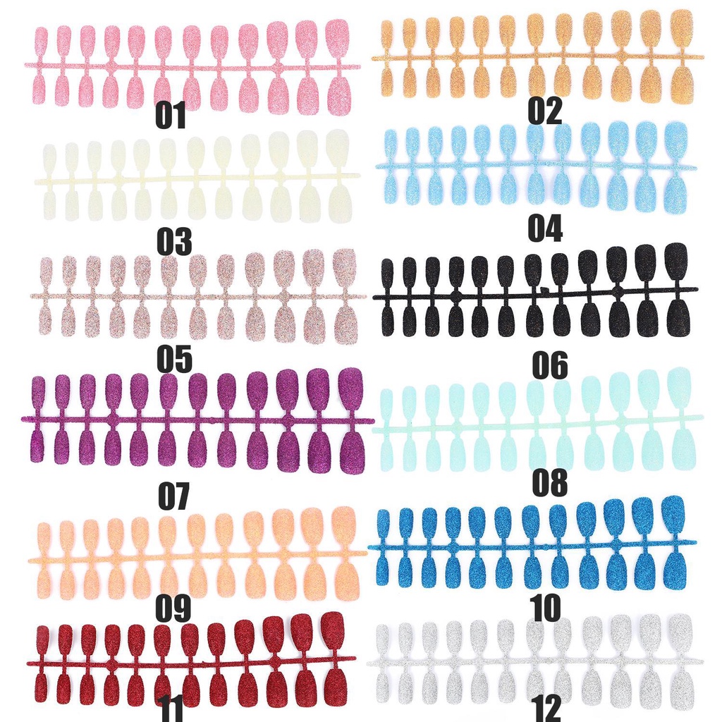 Bộ 24 Móng Tay Giả Lấp Lánh Chuyên Dụng Cho Múa Ba Lê