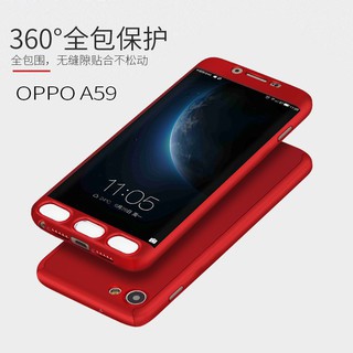 Ốp điện thoại cứng bảo vệ toàn phần kèm kính cường lực cho OPPO A59/A59S