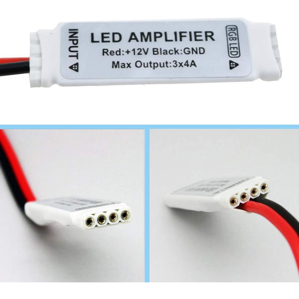 Bộ khuếch đại lặp lại dải LED RGB di động nhỏ DC12V 3 * 4A 144W cho SMD SMD 5050/2835/3528/5730/5630/3014