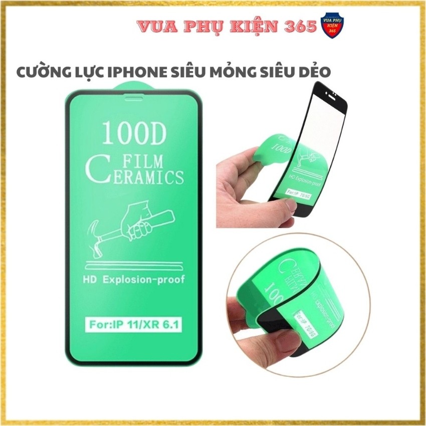 Kính Cường Lực iPhone FULL MÀN HÌNH SIÊU DẺO SIÊU MỎNG 100D 6s/6sPlus/7/7Plus/8/8Plus/X/Xr/Xs/XsMax/11/11Pro/11ProMax