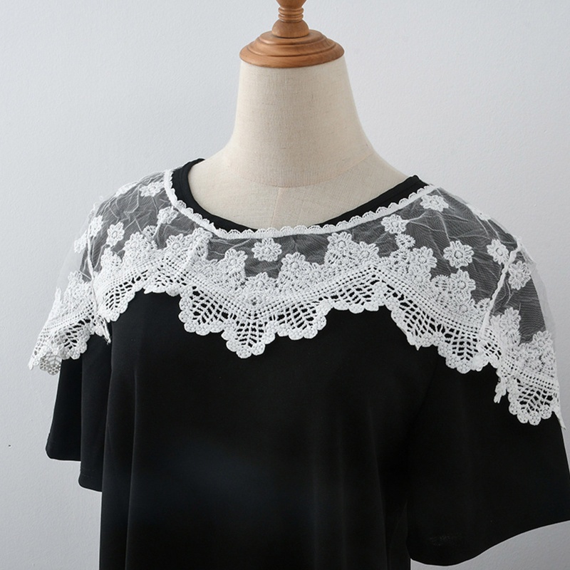 Dải Dây Ren Màu Trắng Thêu Hoa Trang Trí Cổ Áo DIY