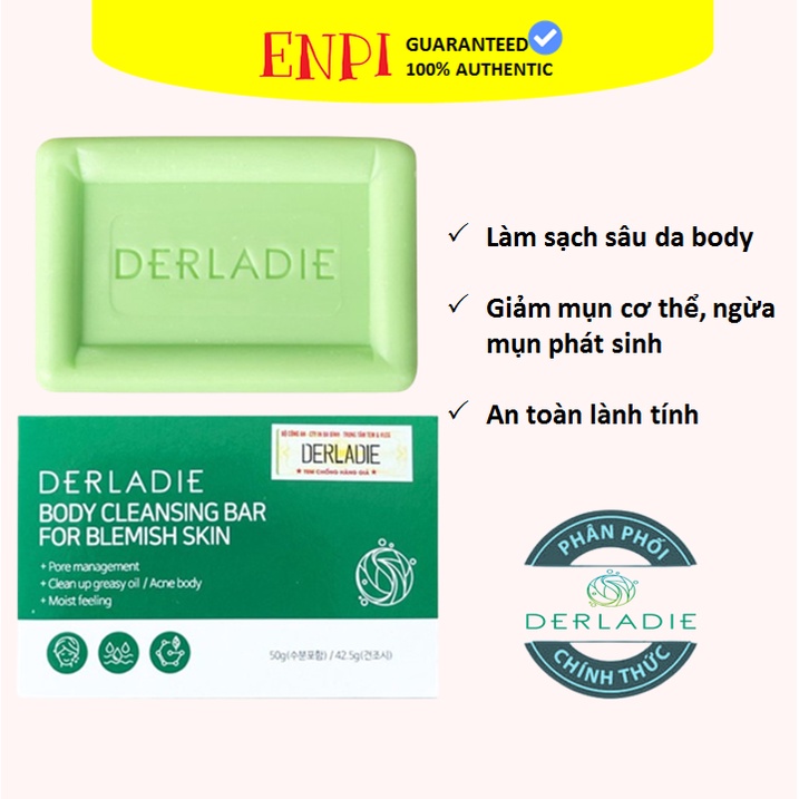 Xà phòng giảm mụn cơ thể Derladie Body Cleansing Bar Blemish Skin