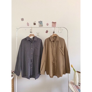 Áo sơ mi caro nhí dáng oversize