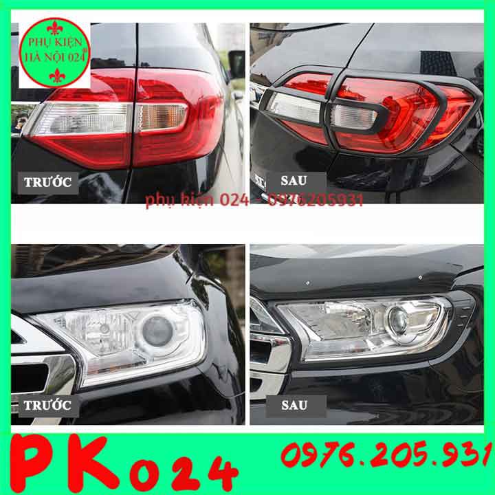 [Everest 2016-2020] Ốp Viền Đèn Pha Hậu Nhựa Đen Cho Xe Everest 2016-2020