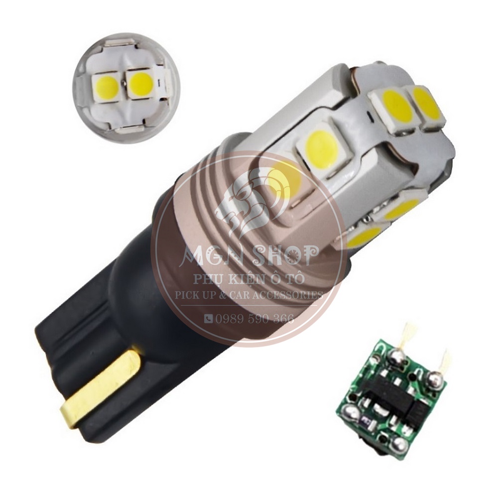 LED [T10] [10 Chip Led SMD] [siêu sáng] [7 màu] [01 bóng] dành cho ô tô xe máy