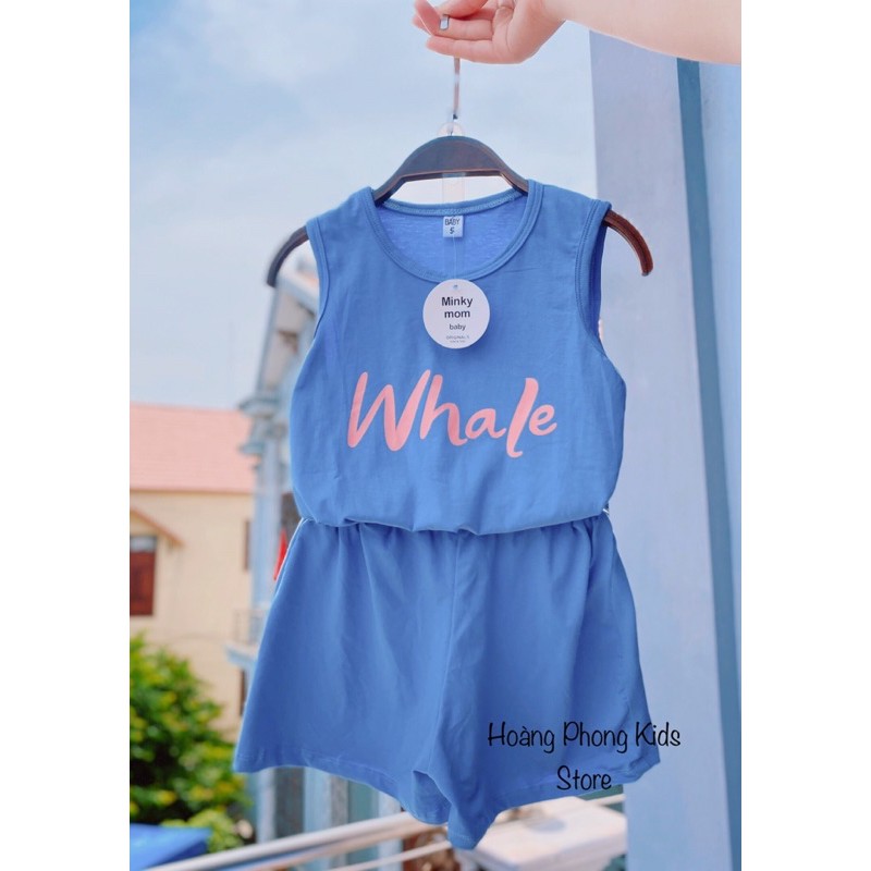 Bộ cotton quần áo trẻ em sát nách quần giả váy Minky Mom cho bé gái