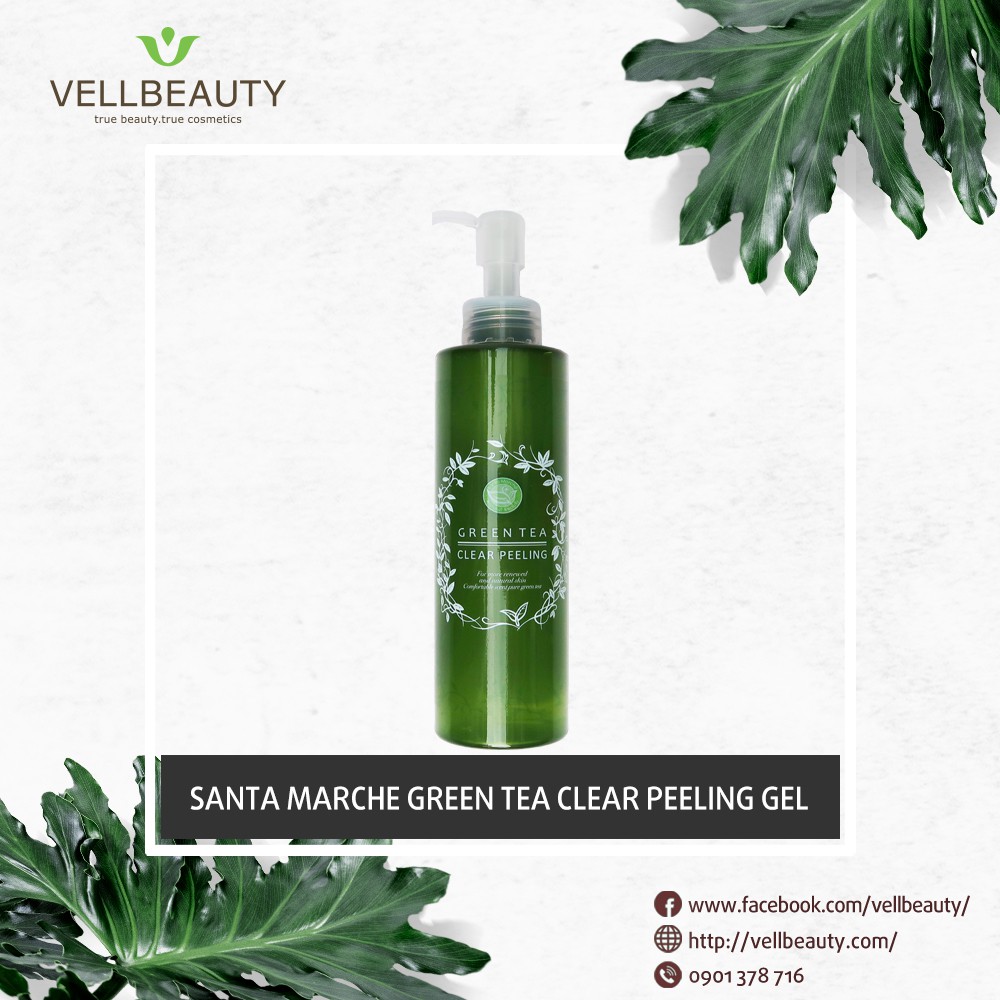 Tẩy Da Chết Trà Xanh Gel - SANTA MARCHE GREEN TEA CLEAR PEELING GEL