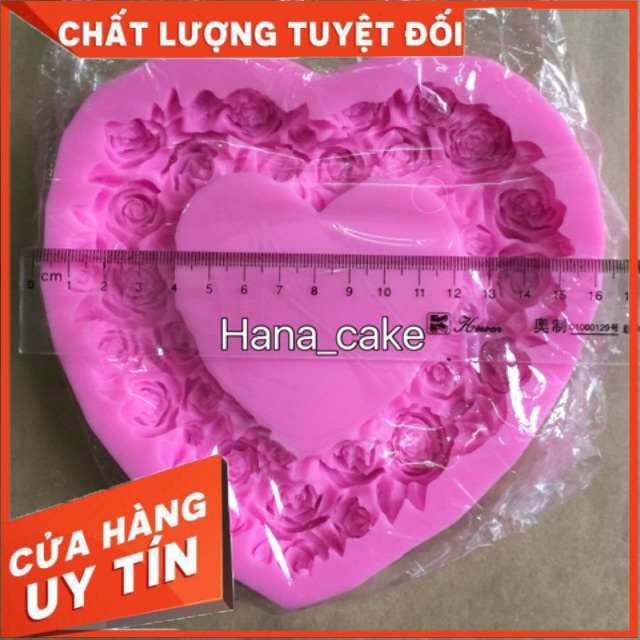 Khuôn rau câu silicon 4D Trái tim hoa hồng Mã TT10S0 ( Đồ dùng làm bánh )