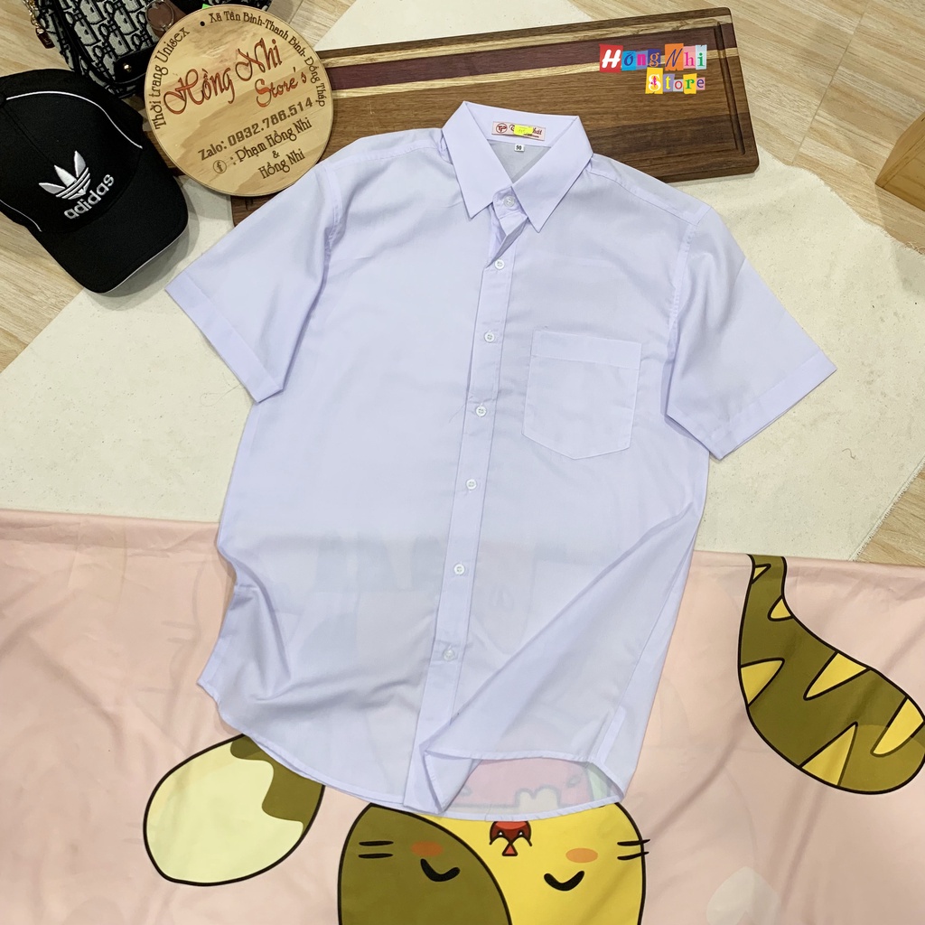 Sơ Mi Trắng Nữ Tay Ngắn Đi Học 1 Túi Dáng Rộng 85kg Trở Lại Ulzzang Hồng Nhi Store