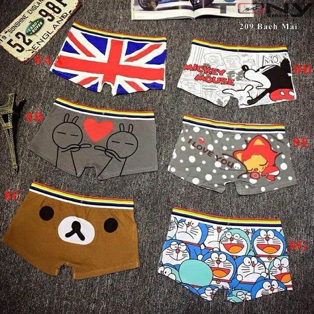 Quần lót nam boxer hoạt hình, sịp nam hoạt hình cotton co giãn 4 chiều thấm hút mồ hôi tốt