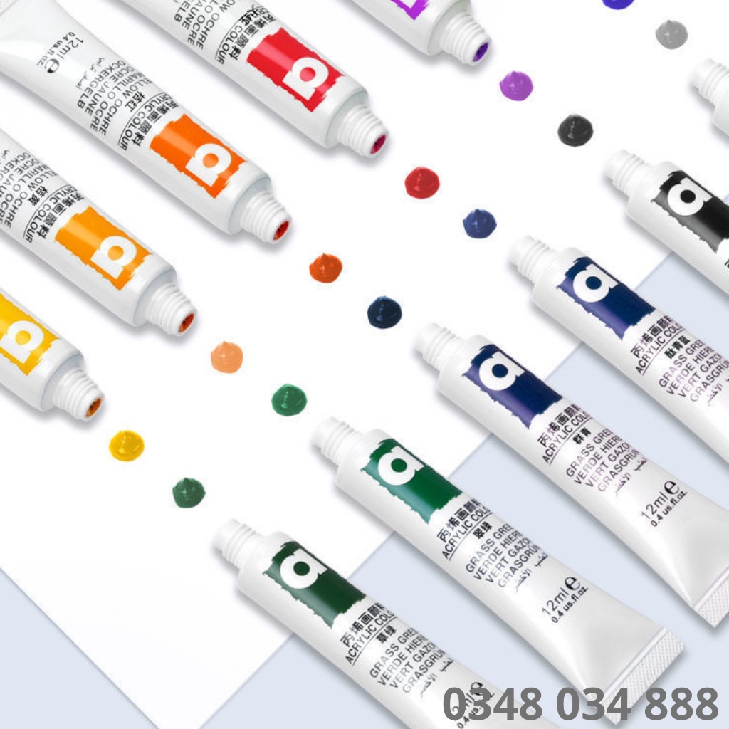 Bột vẽ cọ bản nail tôn ngộ không sét 12 màu