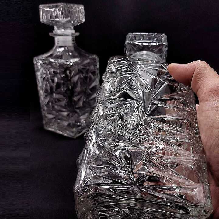 Chai Đựng Rượu 1 Lít thủy tinh cao cấp mẫu Vuông giác kim cương – Vỏ Chai Rượu Đẹp 1000ml (mẫu A13)