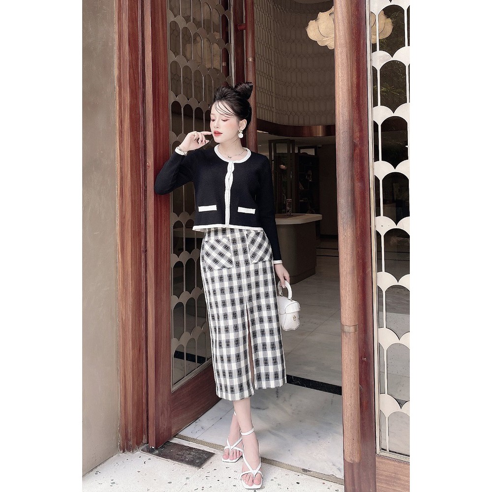 Chân váy dài kẻ caro túi ốp 2 bên JDW0431 - 92wear | BigBuy360 - bigbuy360.vn