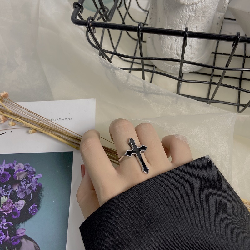 Nhẫn 22419 hình thập giá phong cách hip hop dành cho nam và nữ