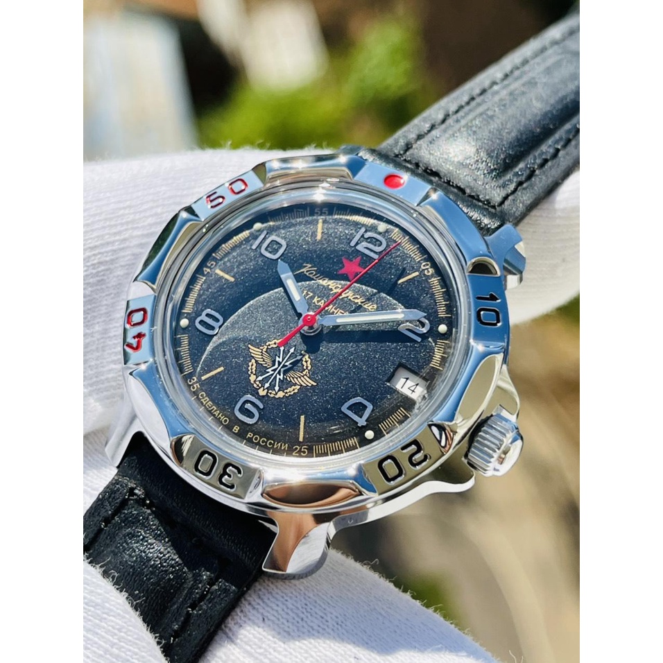 Đồng hồ Nga Vostok Komandirskie 811296. Đồng hồ nam Vostok máy cơ lên giây, size mặt 39, size dây 18, chống nước 3 atm