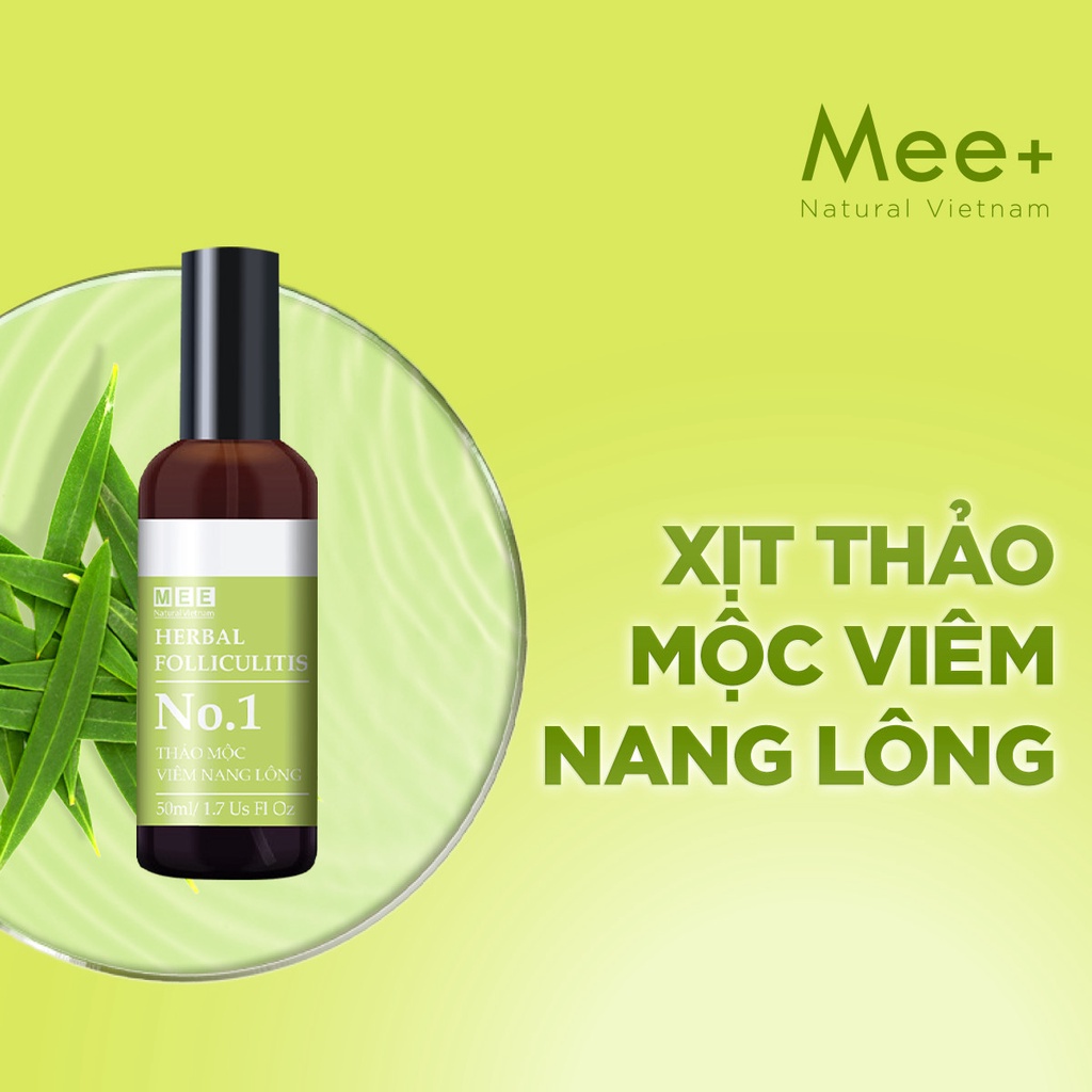 Xịt viêm nang lông MEE NATURAL 50ml - Thảo mộc viêm nang lông làm dịu kích ứng, mẩn đỏ Herbal Folliculitis
