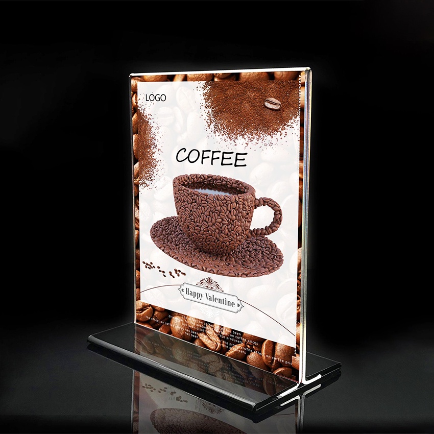 Bảng Menu Mica Để Bàn Đế Đen Đặc Menu Mã QR CODE Để Bàn Mica Nhiều Kích Thước - M4