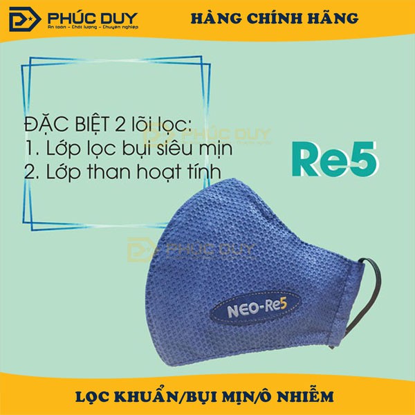 Khẩu Trang  NEOMASK Than hoạt tính Re5 đeo tai CHÍNH HÃNG